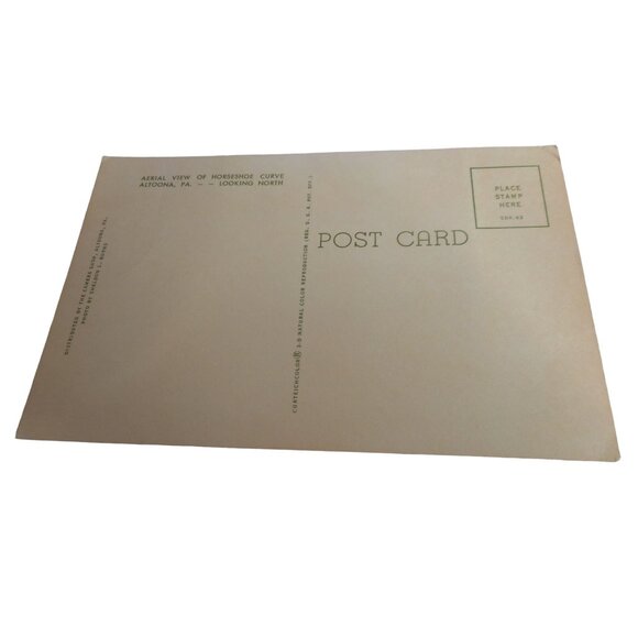 Vintage Aerial view of Horseshoe Curve Altoona PA Postcard unposted Railroad - Picture 2 of 2